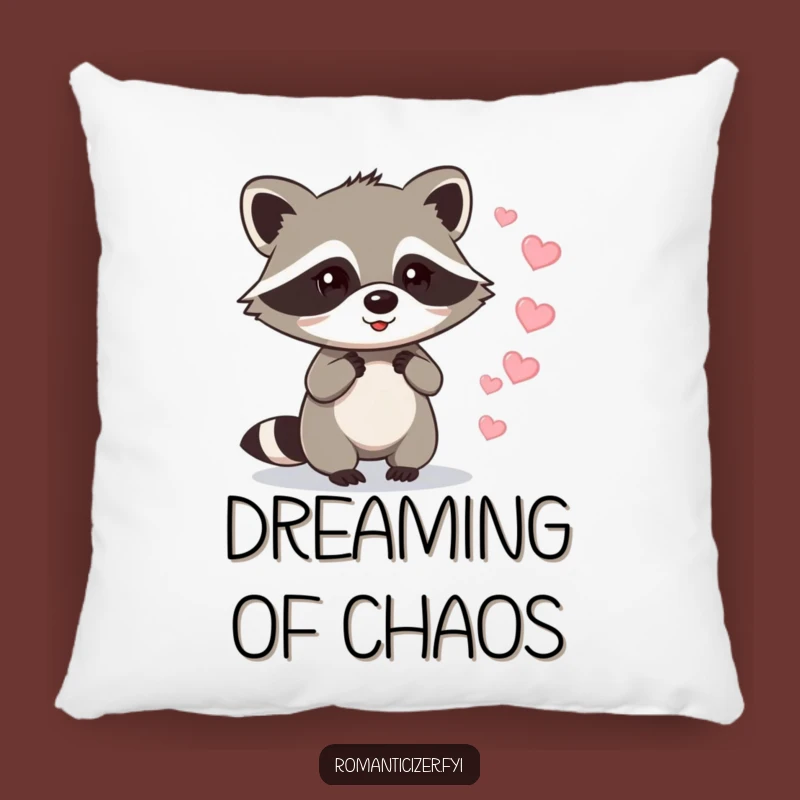 Funny Raccoon Love Pillow: Cozy Heart Spreader, Adorable Funny Gift