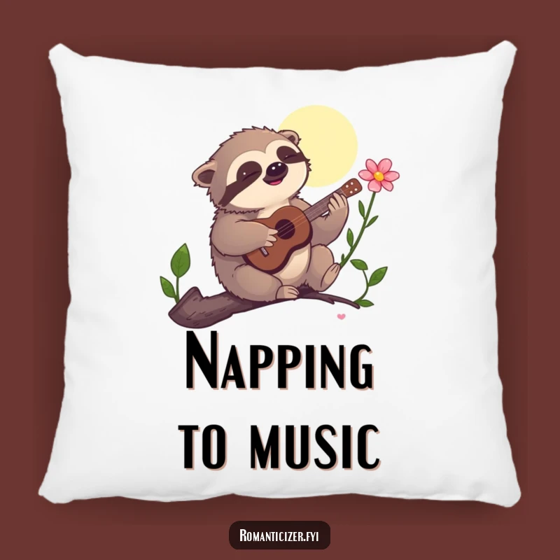 Funny Sloth Serenade Pillow - Comfy & Hilarious Musical Accent