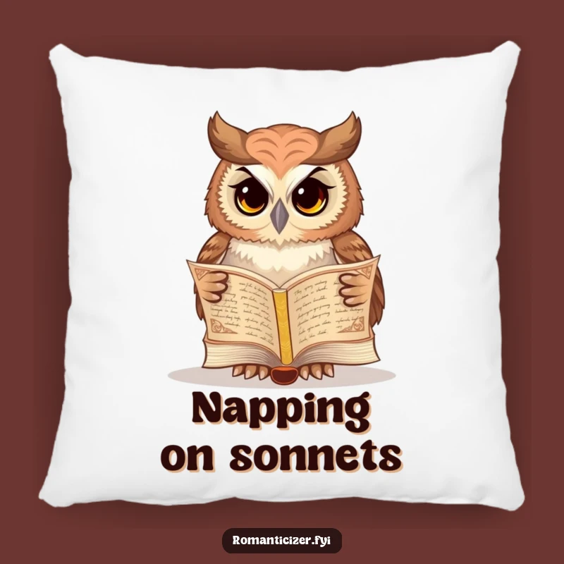 Funny Wise Owl Pillow: Cozy Literary Companion, Adorable Funny Gift