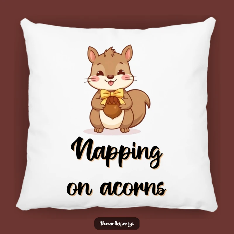 Funny Squirrel Gift Pillow: Cozy Accent with Woodland Whimsy