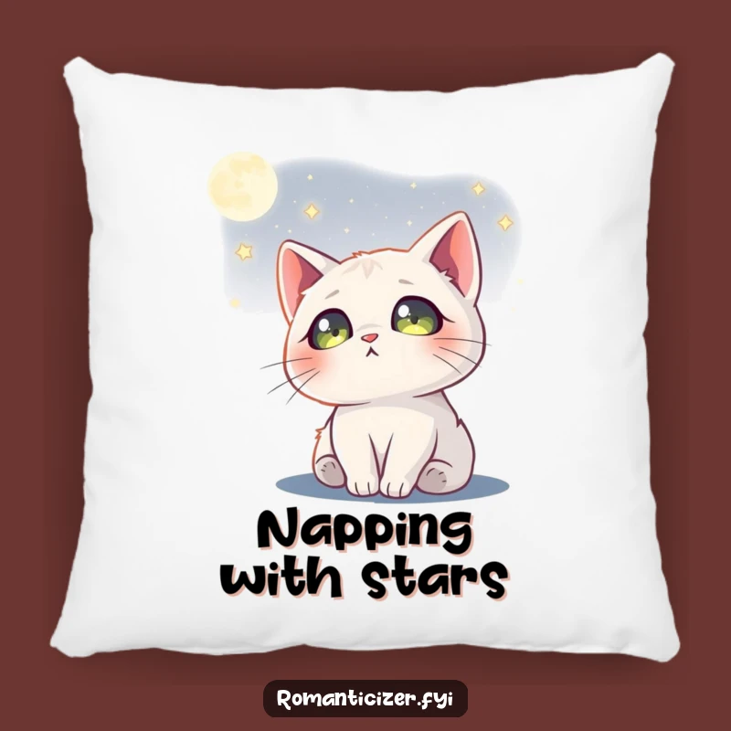 Funny Cat Moon Pillow A Dreamy Accent For Cozy Nights