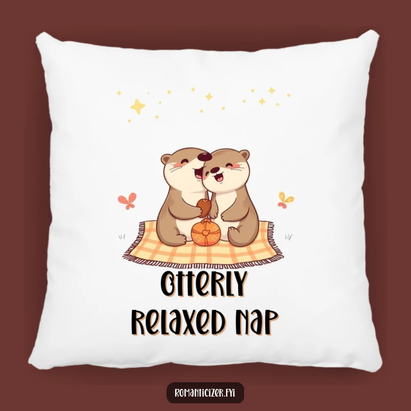 Funny Otter Starry Pillow: Cozy Up with Celestial Funny Comfort