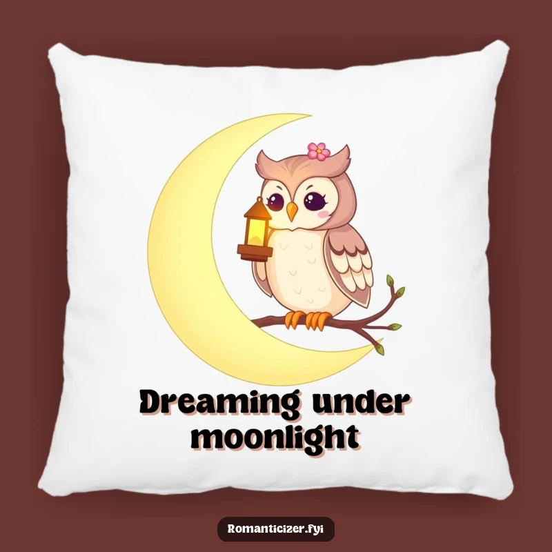 Romantic Owl Moon Pillow - Funny Cozy Accent Cushion, Ideal Gift