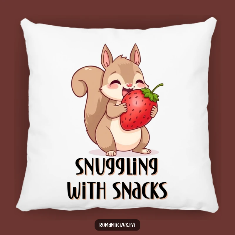 Funny Squirrel Strawberry Pillow: Snuggle Up with Hilarious Sweetness