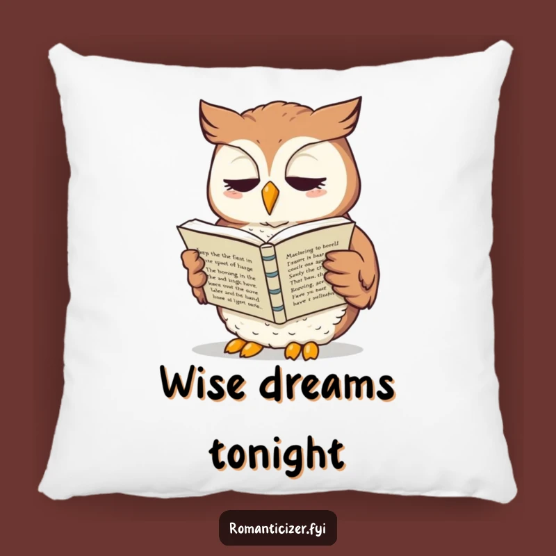 Funny Owl Sonnet Pillow: Cozy Literary Accent for Book Lovers
