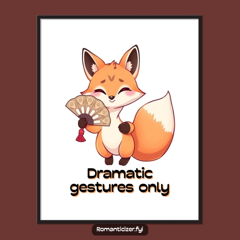 Funny Fox Diva Digital Print: Hilarious Wall Art for Dramatic and Stylish Spaces