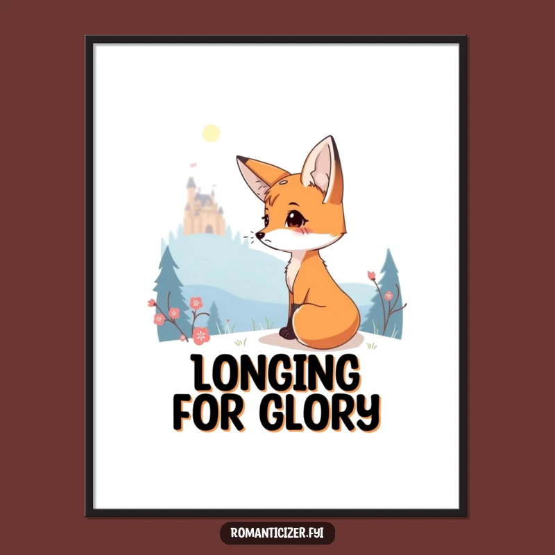 Funny Fox Castle Digital Print: Dreamy Art for a Funny Touch