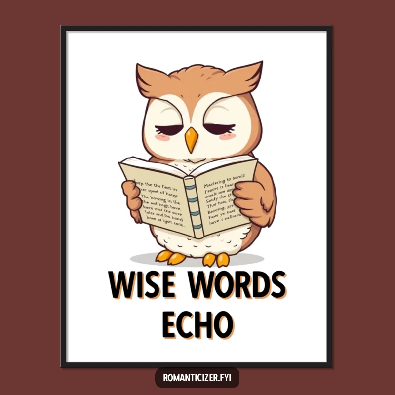 Funny Owl Sonnet Digital Art: Instant Download of Literary Whimsy