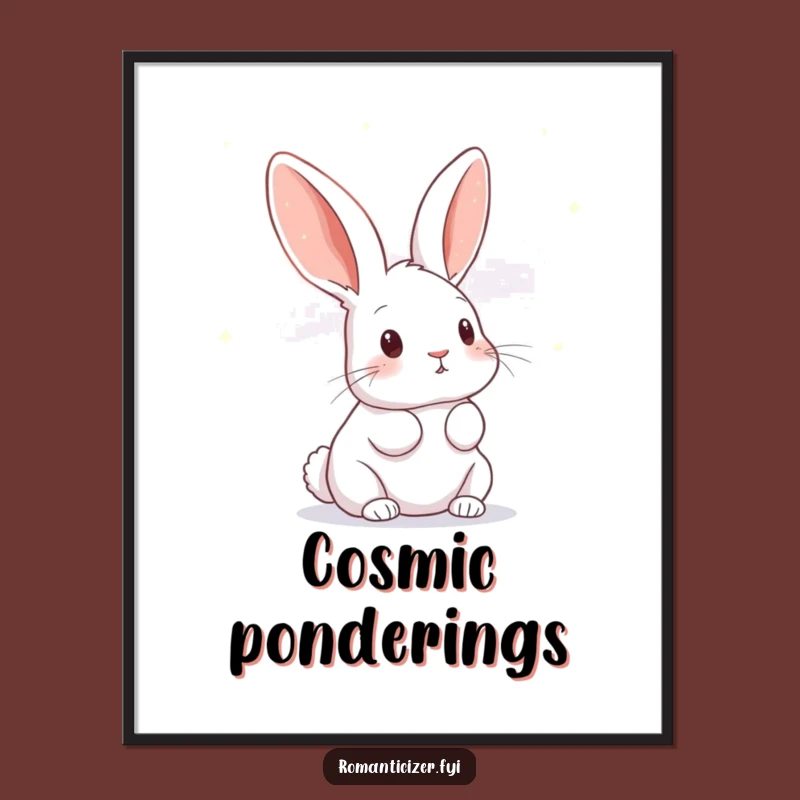 Funny Rabbit Celestial Digital Print: Hilarious Wall Art for Dreamy Spaces