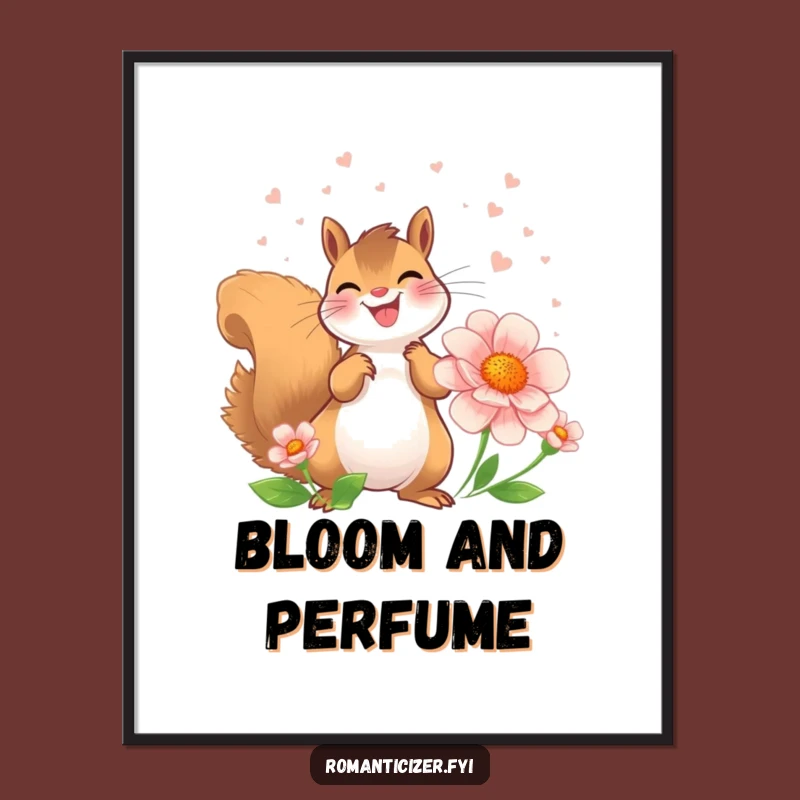 Funny Squirrel Perfume Digital Art: Garden Decor, Instant Funny Gift!
