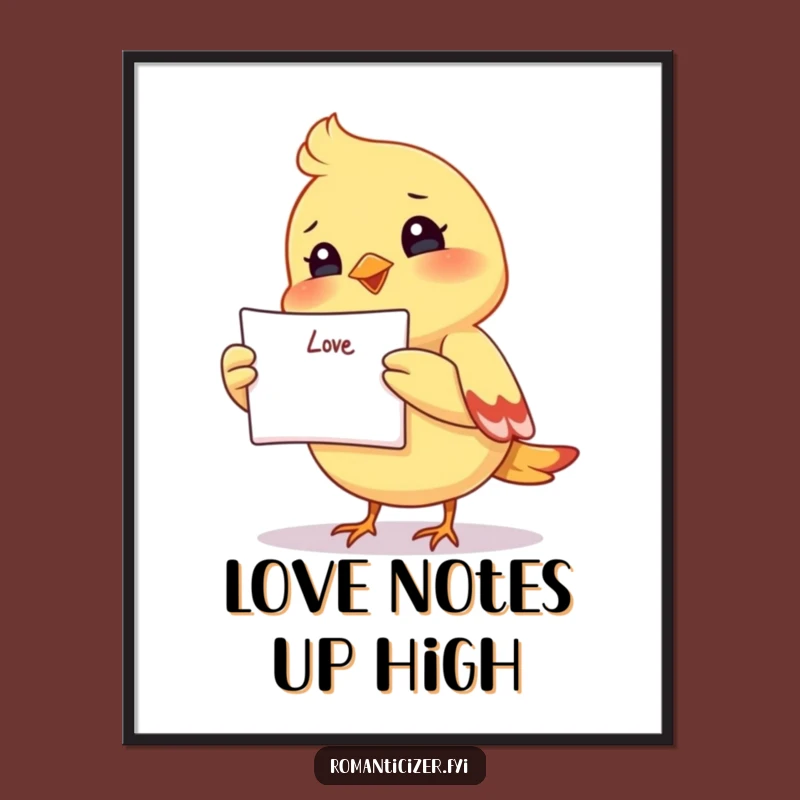 Funny Bird Love Letter Digital Art: Instant Joy, Perfect Funny Gift!