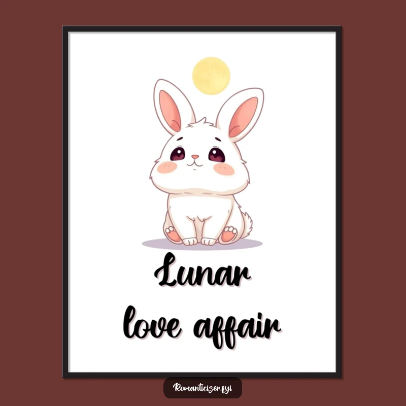 Funny Bunny Moon Digital Print: Whimsical Art for a Funny Touch