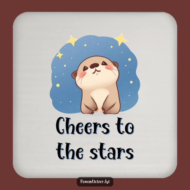 Funny Otter Starry Night Coaster - Cute Gift for Cosmic Homes