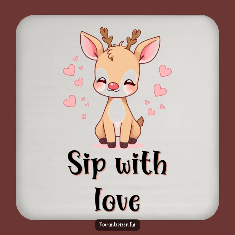 Funny Deer Kiss Coaster A Gentle Touch For Your Drink Table
