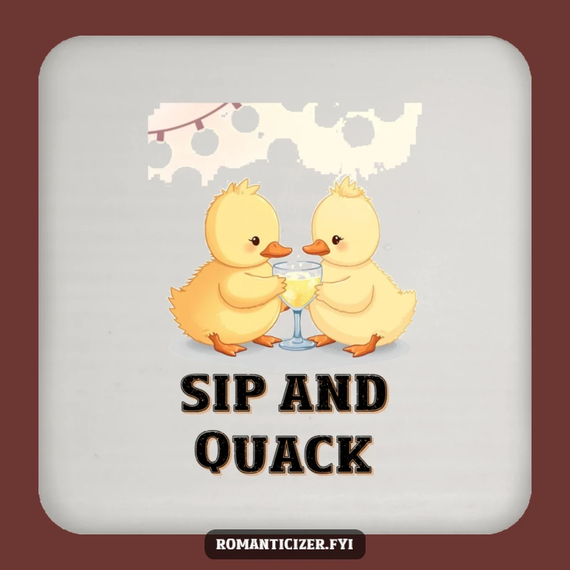 Funny Duckling Sparkle Drink Coasters (Set of 4) - Protect Surfaces with Cheer