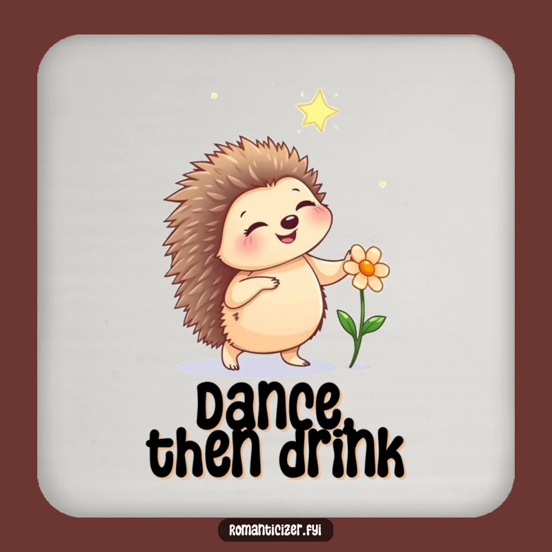 Funny Hedgehog Dance Drink Coaster: Whimsical Charm for Your Table