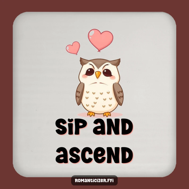 Funny Owl Coaster: Contented Bird Heart Protection, Chic Table Gift