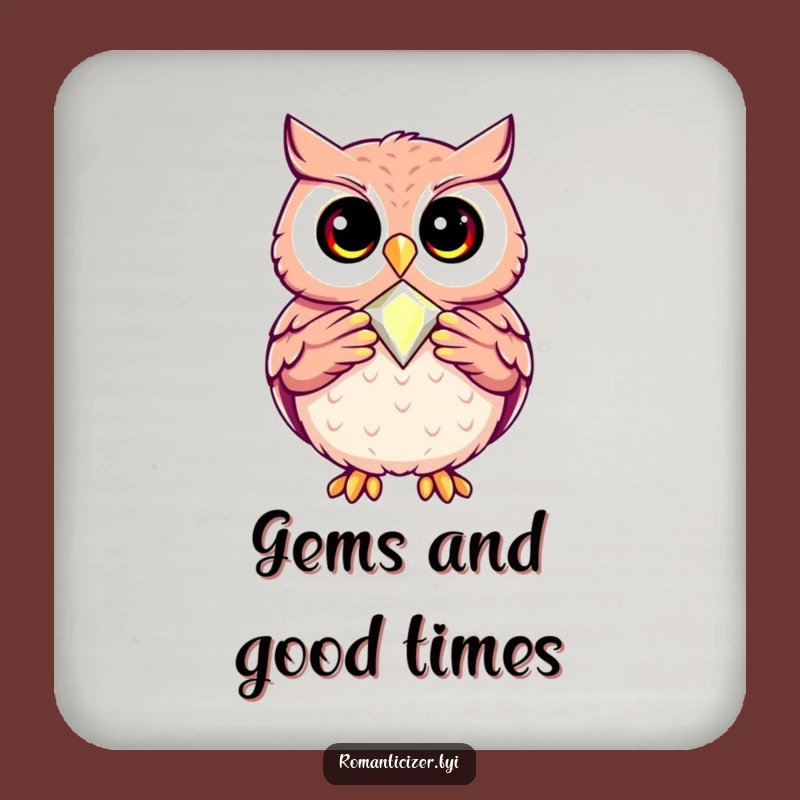 Funny Owl Jewel Coaster: Protect Your Gems, Humorous Drink Gift