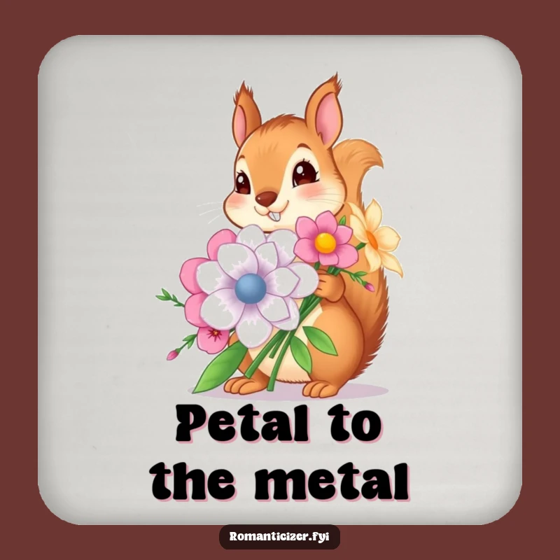 Funny Squirrel Flower Coaster - Protect Surfaces With Humor, Cute Gift Set