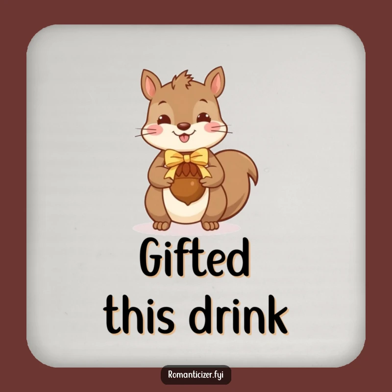 Funny Squirrel Gift Drink Coaster: Woodland Charm for Your Table