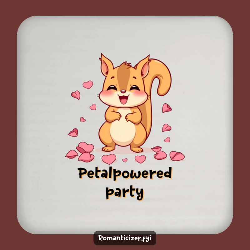 Funny Squirrel Petal Party Coaster - Happy Drink Protection, Unique Gift