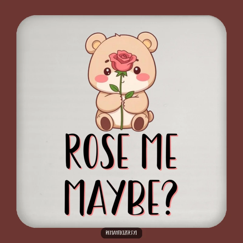 Funny Bear Rose Coaster Set: Protect Surfaces with Funny Charm