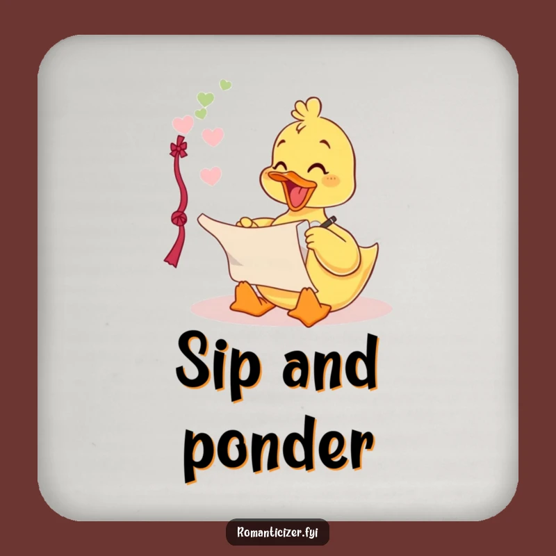 Funny Duckling Poem Coasters: Protect Surfaces with Romantic Humor