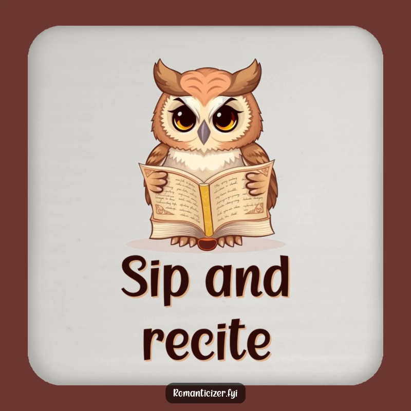Funny Wise Owl Coaster: Protect Surfaces with Wit, Charming Funny Gift