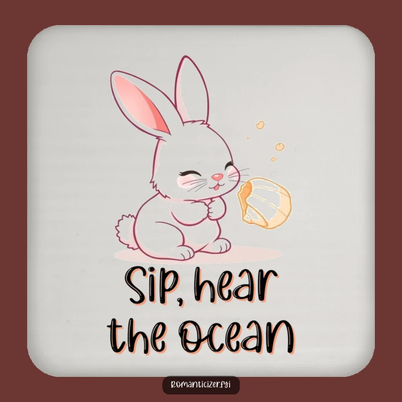 Funny Rabbit Seashell Coaster: Whimsical Table Protector, Delightful Funny Gift!