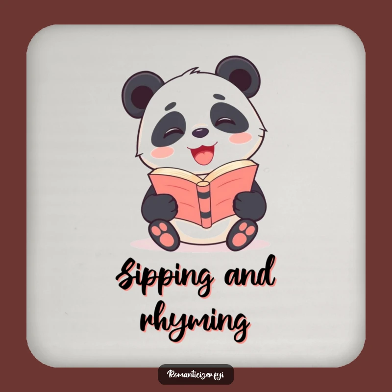 Funny Panda Poetry Coaster: Literary Table Protector, Hilarious Funny Gift!