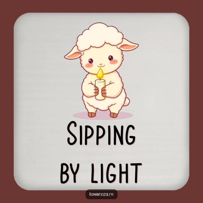 Funny Romantic Sheep Candle Coasters (Set of 4) - Protect Surfaces with Charm