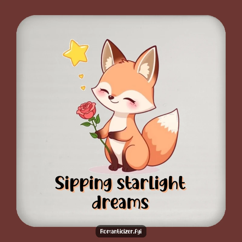 Funny Fox Romantic Star Coaster: Hilarious Protection for Dreamy Homes
