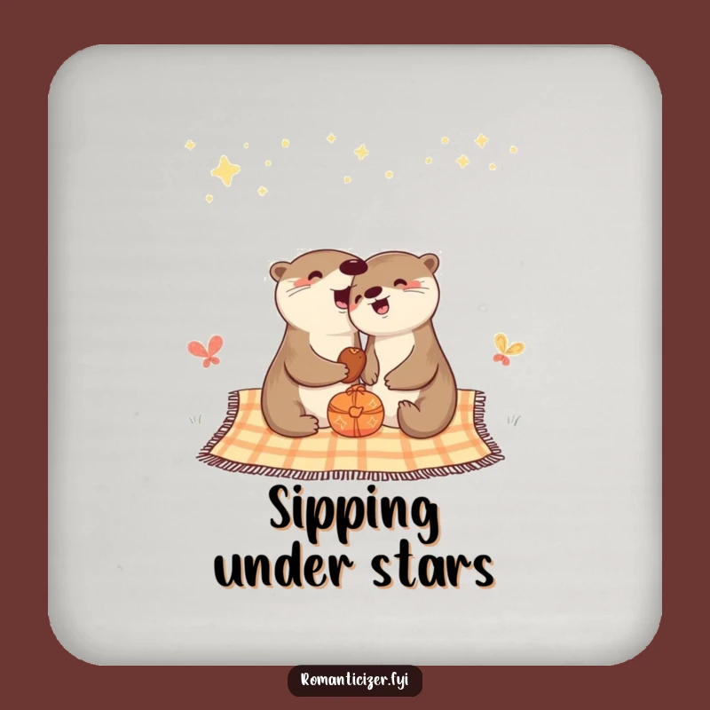 Funny Otter Starry Coasters: Protect Surfaces with Funny Charm