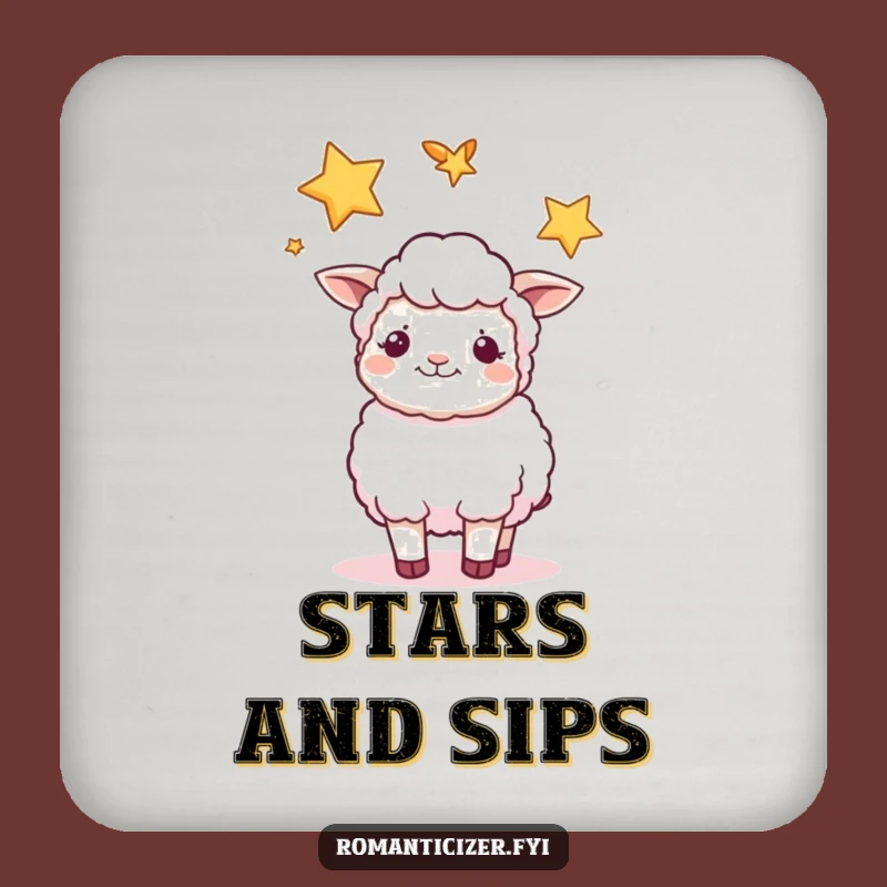 Funny Sheep Star Drink Coaster: Peaceful Charm for Your Table