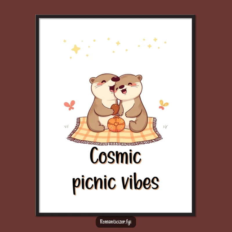 Funny Otter Starry Poster: Whimsical Art for a Funny Touch