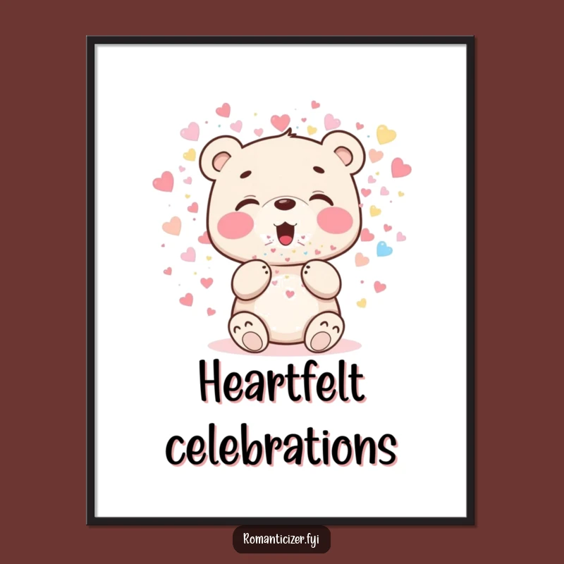 Funny Bear Cub Joy Poster: Hilarious Wall Art for Festive Spaces and Celebrations