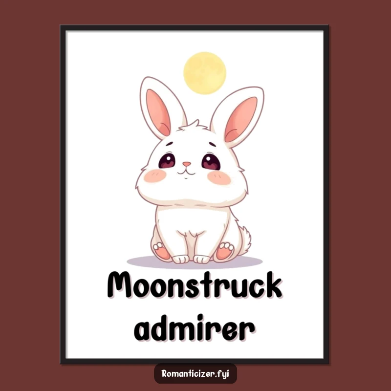 Funny Bunny Moon Poster: Whimsical Wall Art for a Funny Touch