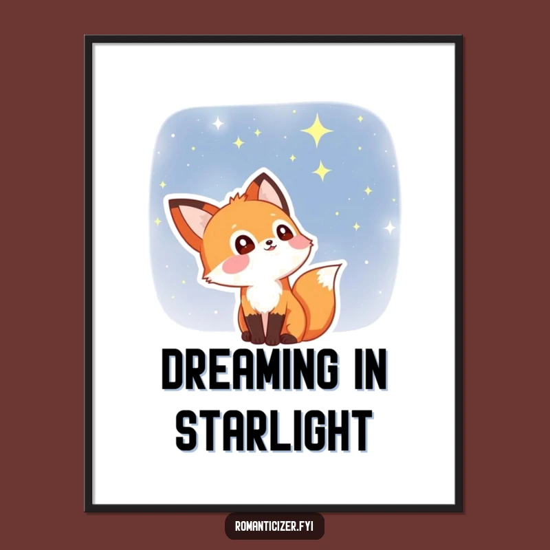 Funny Fox Starry Eyes Poster: Dreamy Celestial Art for Your Walls