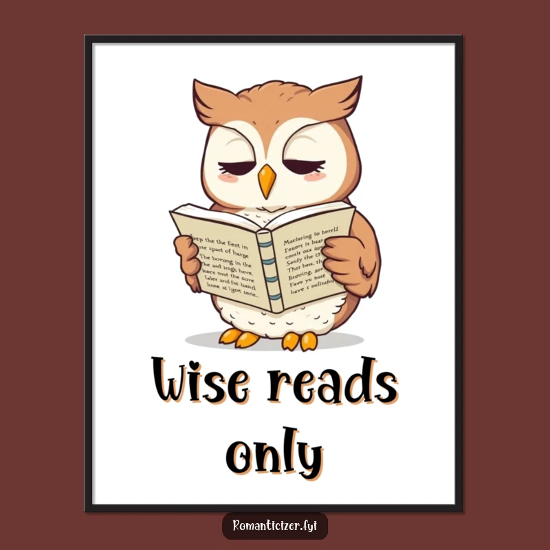 Funny Owl Sonnet Poster: Literary Art Print for Bookish Walls