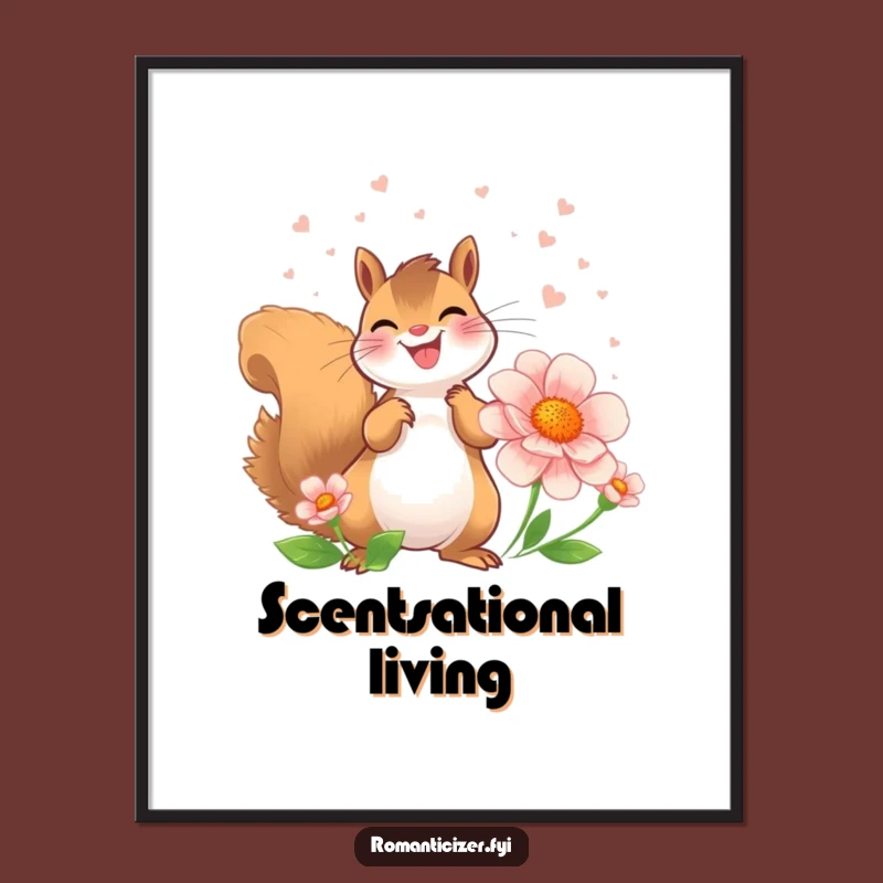 Funny Squirrel Perfume Poster: Joyful Gardener Art, Hilarious Funny Gift!