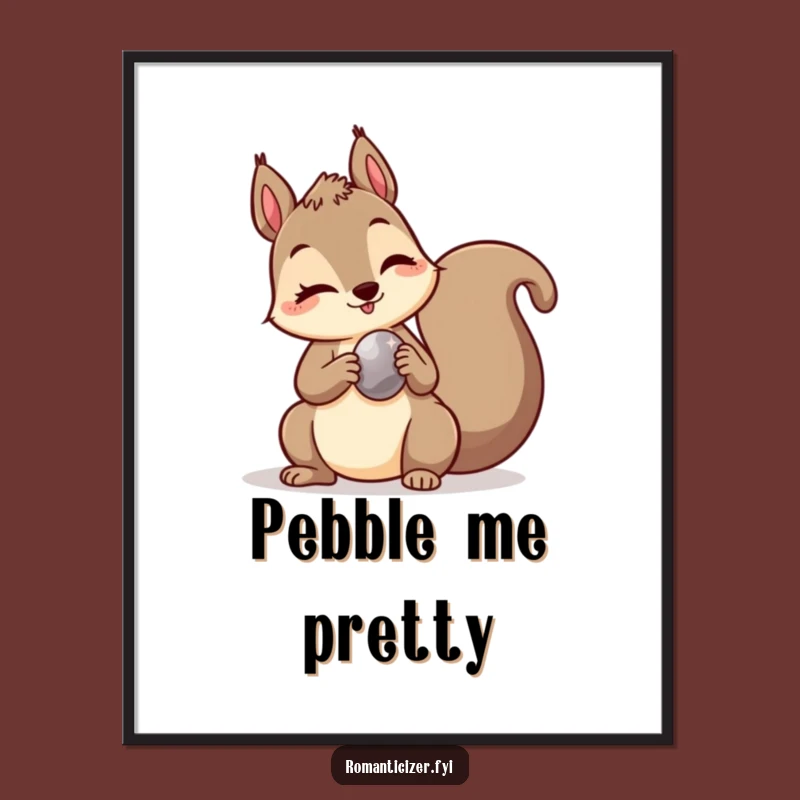 Funny Squirrel Gifting Poster: Charming Wall Art with a Wink