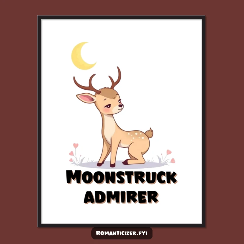 Romantic Deer Moon Poster: Bring Enchanting Nightscapes to Your Walls