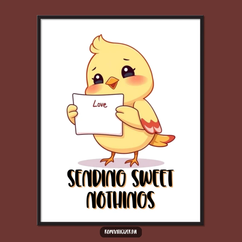 Funny Bird Love Letter Poster: Adorable Wall Art, Perfect Funny Gift!