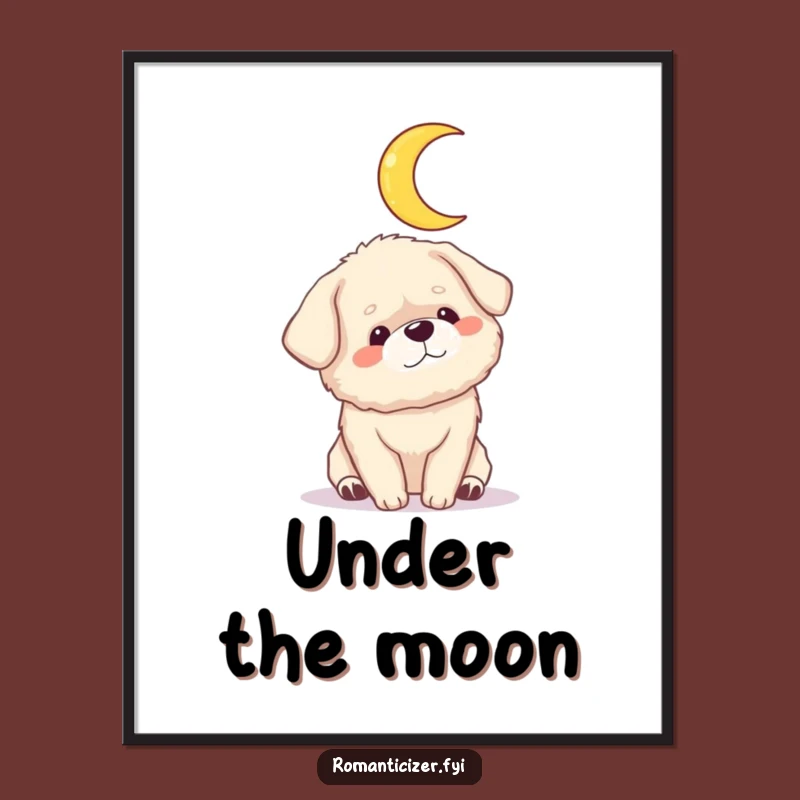 Funny Dog Moon Poster: Dreamy Night Sky Art, A Whimsical Funny Gift