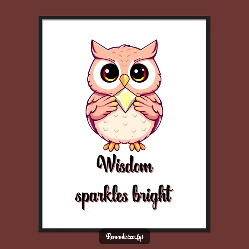 Funny Owl Jewel Poster: Precious Find, Humorous Wall Art Gift