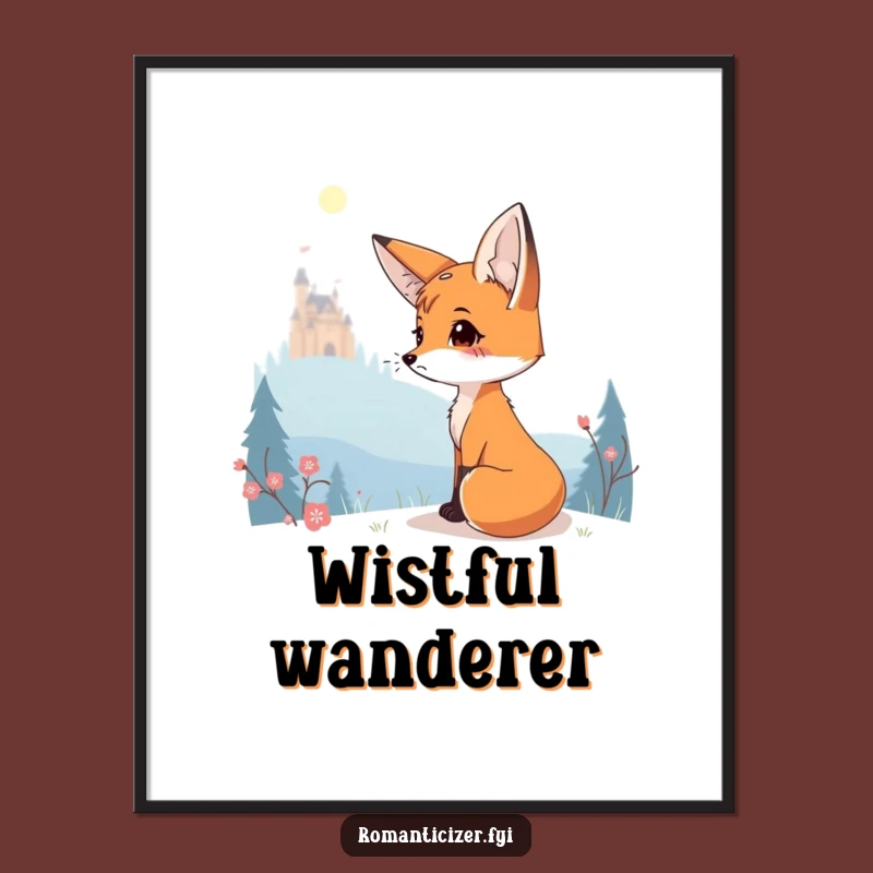 Funny Fox Castle Poster: Dreamy Wall Art for a Funny Touch