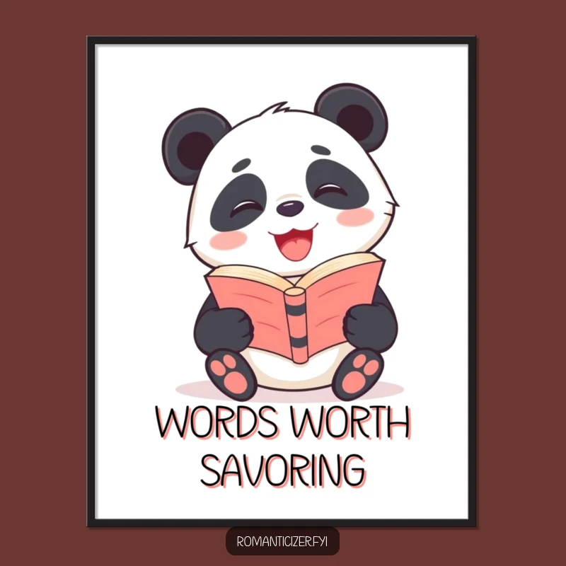 Funny Panda Poetry Poster: Giggling Reader Art Print, Hilarious Funny Gift!