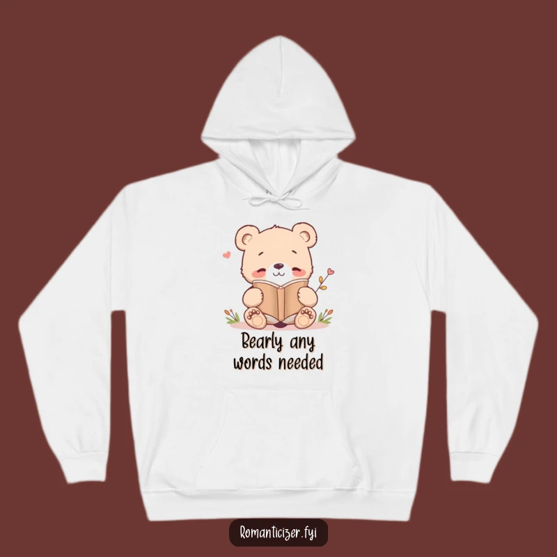 Cozy Funny Bear Cub Poetry Hoodie: Warmth Meets Literary Laughs