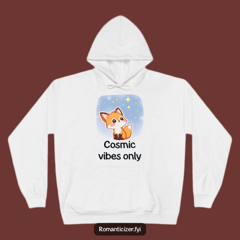 Cozy Funny Fox Starry Eyes Hoodie: Embrace Celestial Dreams in Comfort