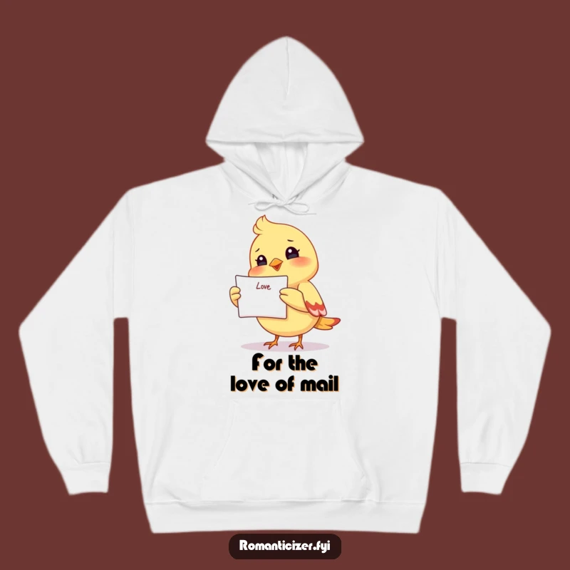 Cozy Funny Bird Love Letter Hoodie: Warm Hearts with a Funny Gift